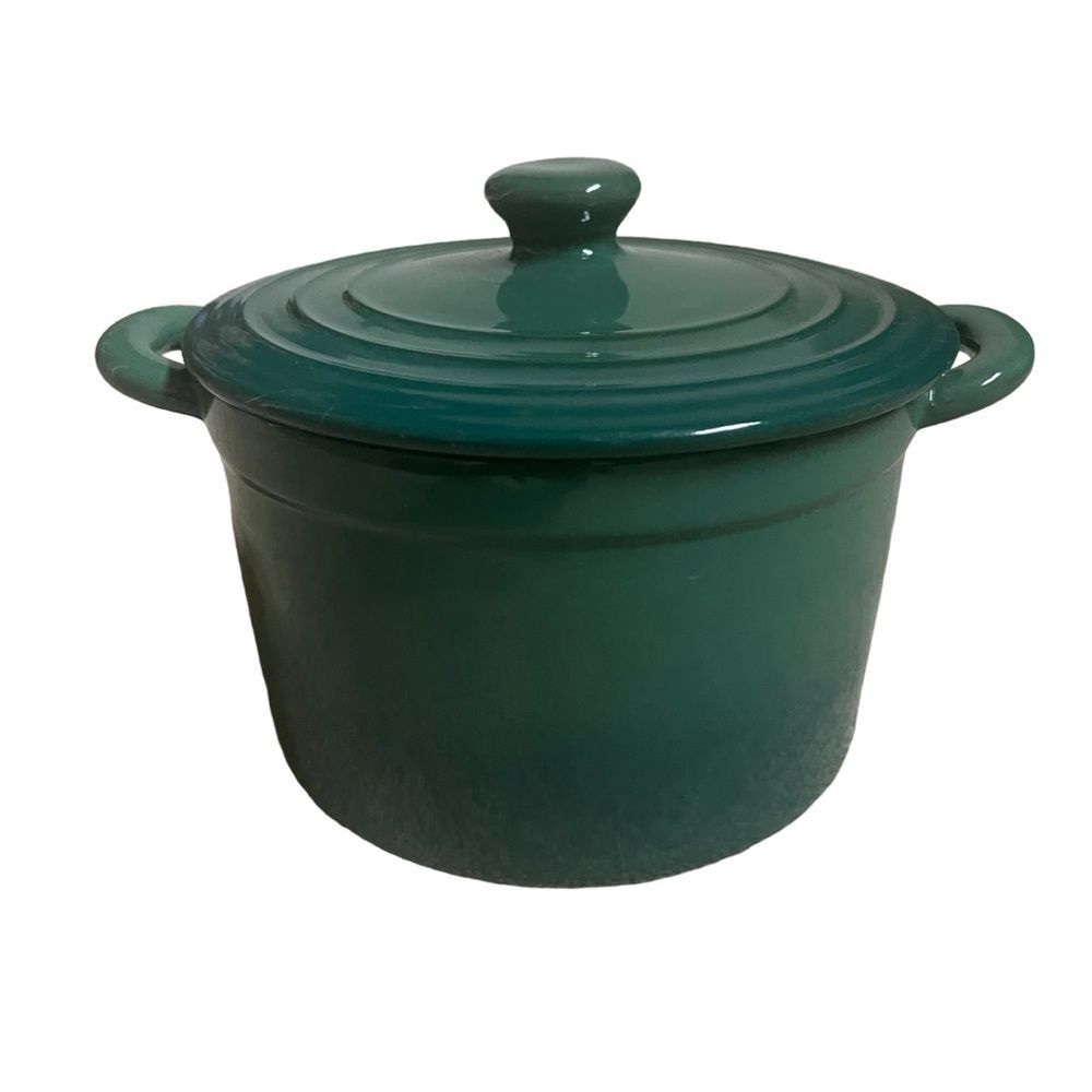 Parini Stoneware Dutch Oven 1.5 qt. Casserole Dish with Lid Green New NO BOX